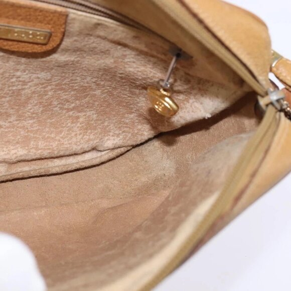 GUCCI Micro GG Supreme Shoulder Bag PVC Beige Gold Auth BA5707 - Picture 12 of 16